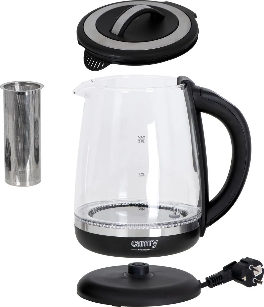 Camry CR 1290 Waterkoker 2200W - 2L - Zwart - afbeelding 3 van 6