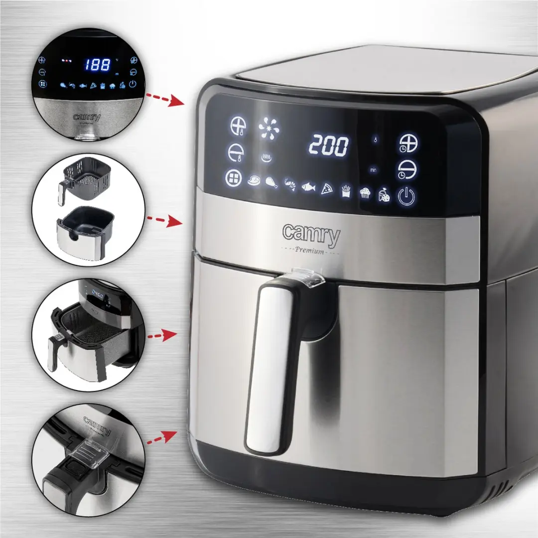 Camry CR 6311 Airfryer Oven 5L - 9 Programma's - 2500W - afbeelding 5 van 6