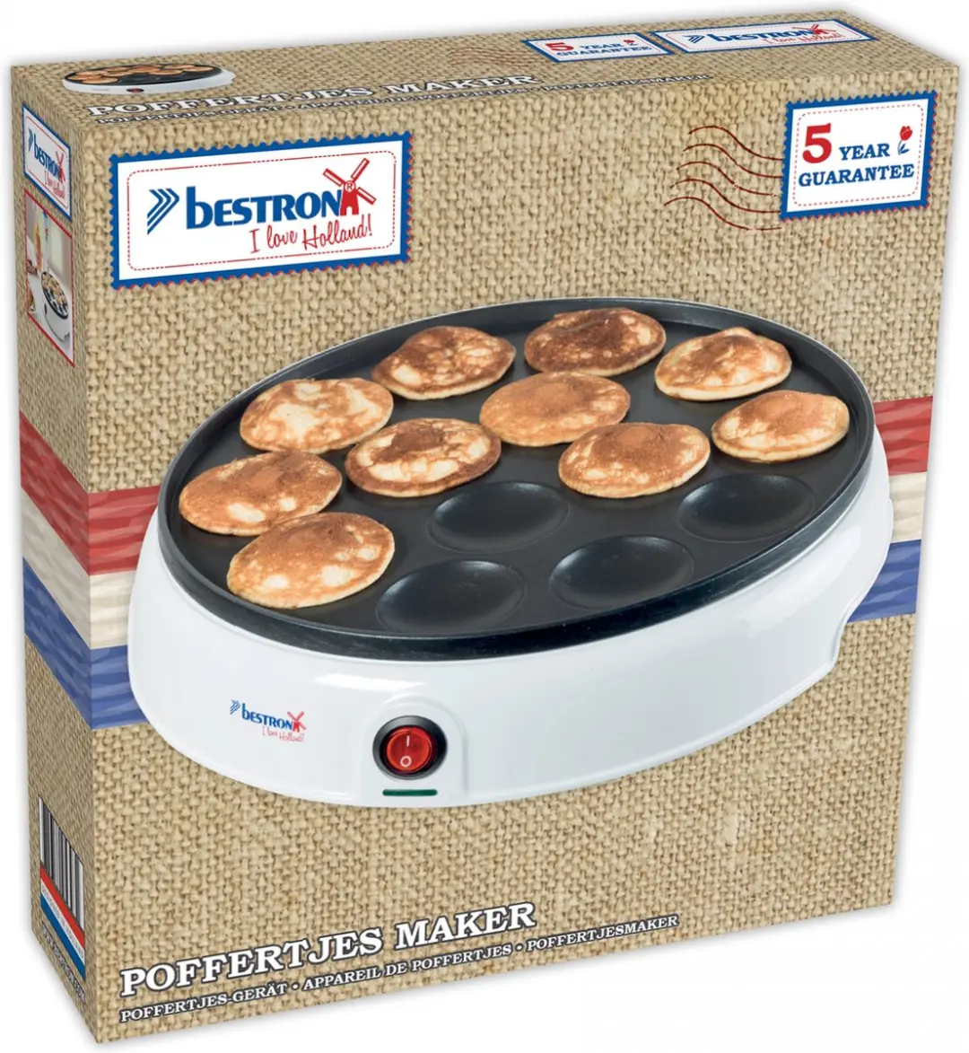 Bestron Poffertjespan APFM700W - 800W - Wit - afbeelding 3 van 6