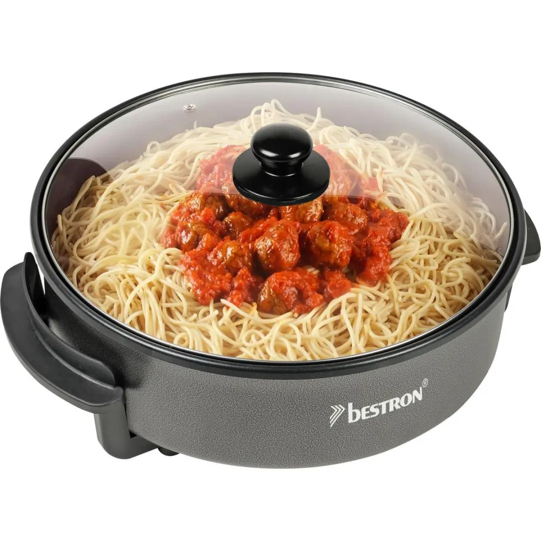 Bestron AHP1500Z Elektrische Hapjespan 1500W - Ø34cm - Zwart - afbeelding 4 van 6