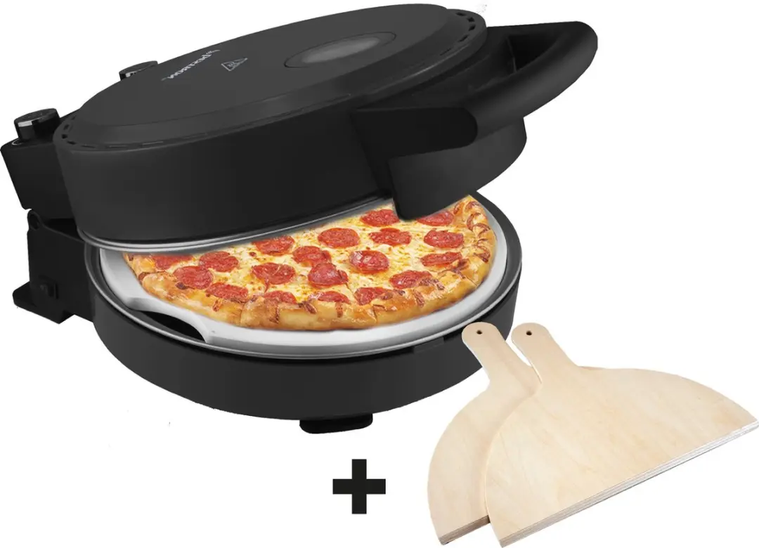 Bestron Turbo Pizzaoven voor pizza's in 5-10 minuten, elektrische pizzaoven met