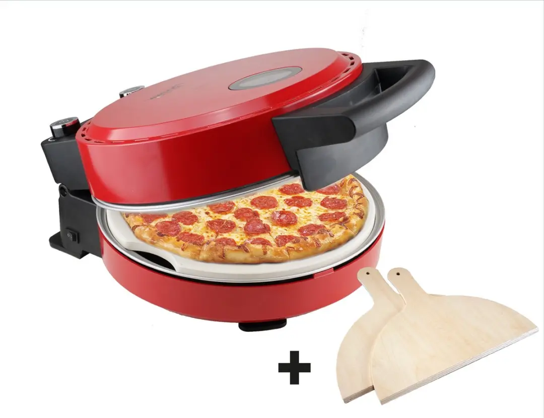 Bestron Turbo Pizzaoven voor pizza's in 5-10 minuten, elektrische pizzaoven met