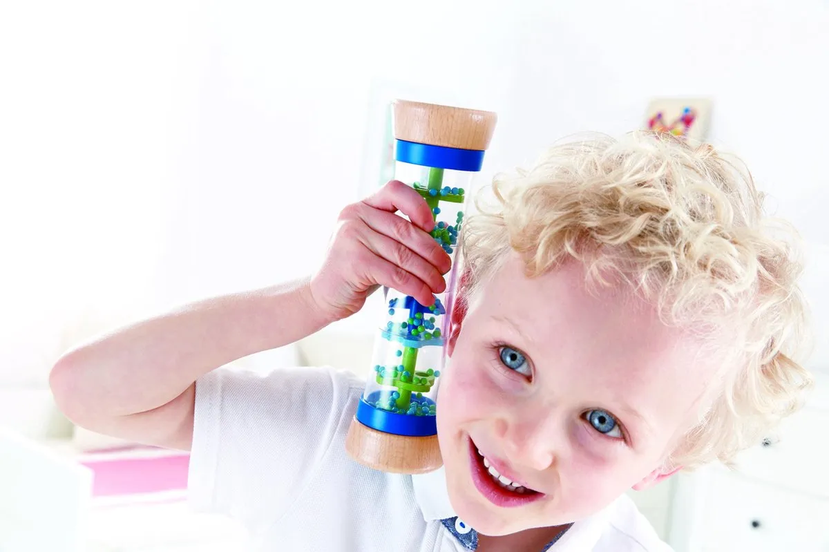Hape Regenmaker met kralen - Blauw