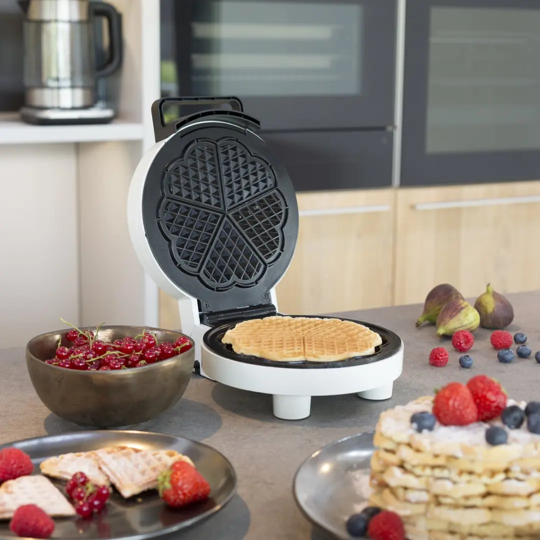 Trebs Wafelijzer 13100 Hartvormig - 1000W - Wit - afbeelding 4 van 6
