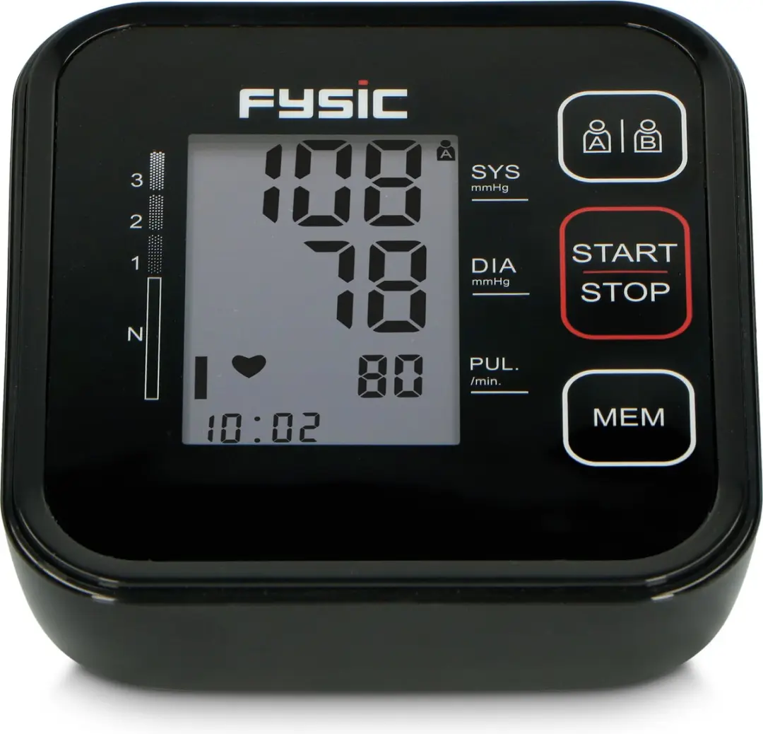 Fysic FB150 Bloeddrukmeter Bovenarm - 120 Metingen - Rood-Zwart