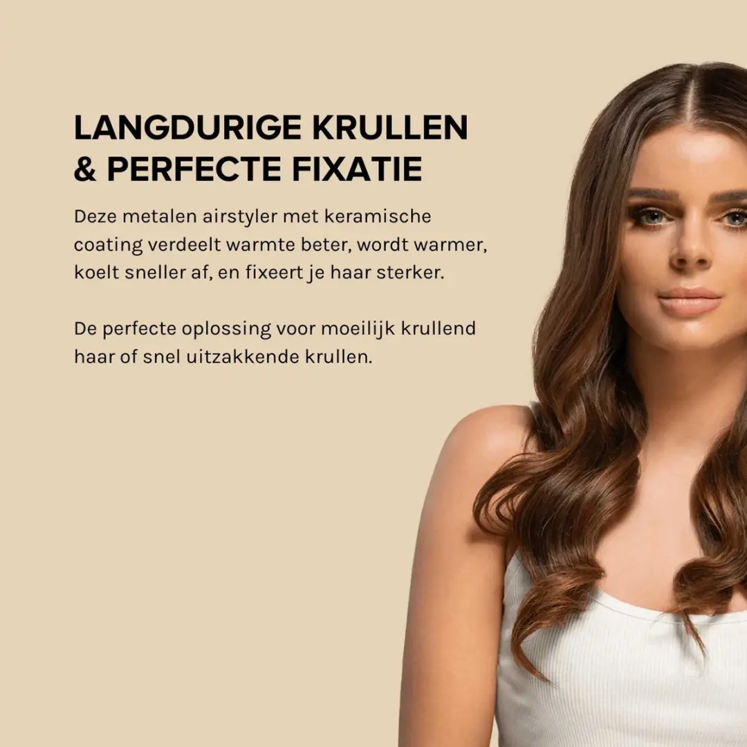 MAE Keramische Airstyler Opzetstukken 30mm - Krulborstel - Zwart