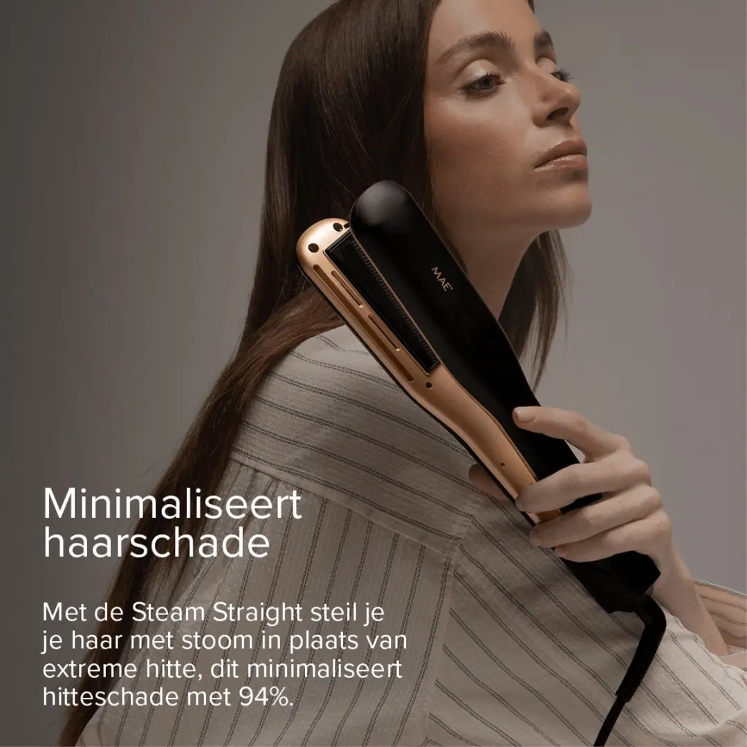 MAE Steam Straight Stijltang - Zwart