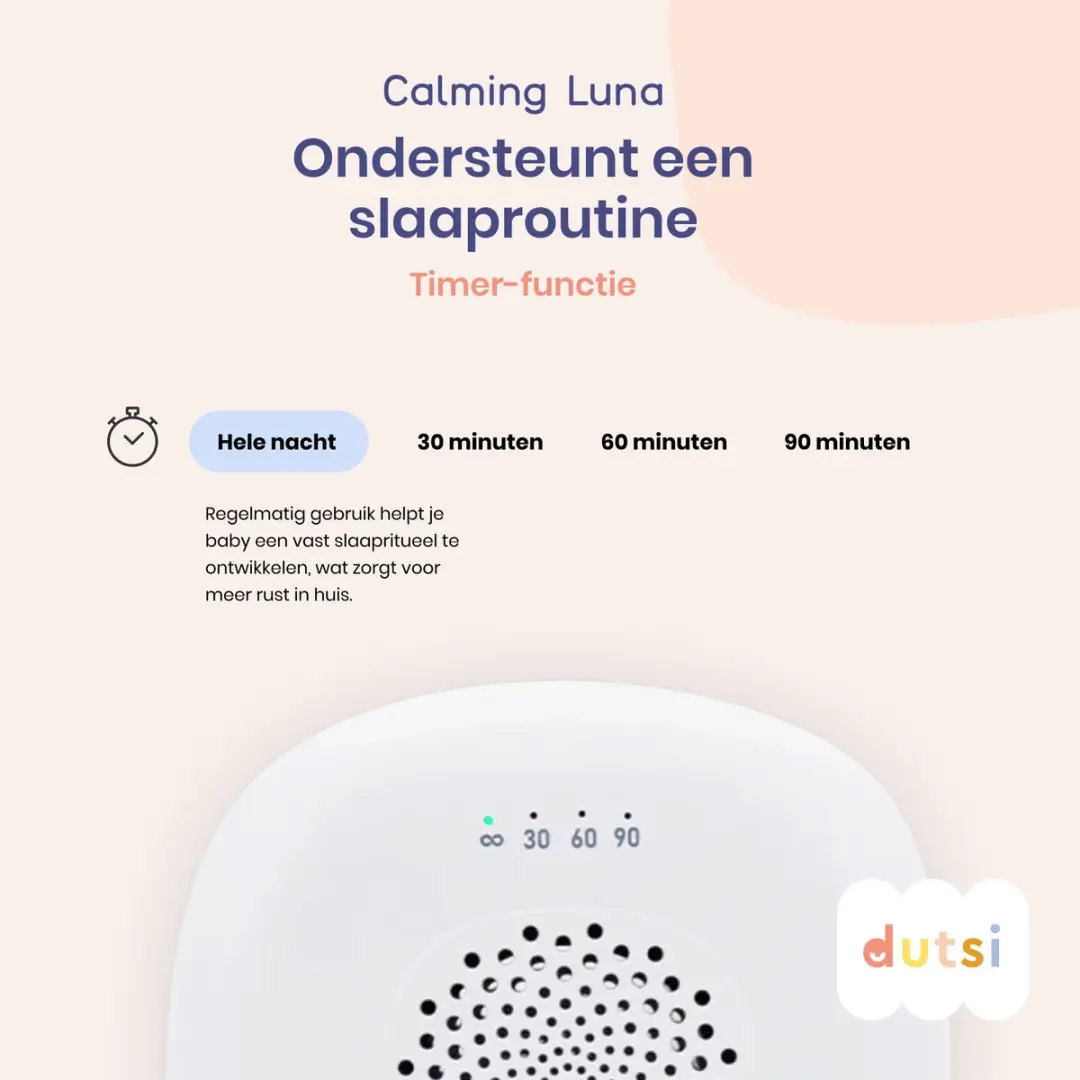 Dutsi Calming Luna White Noise Machine - 20 Geluiden - Multicolor