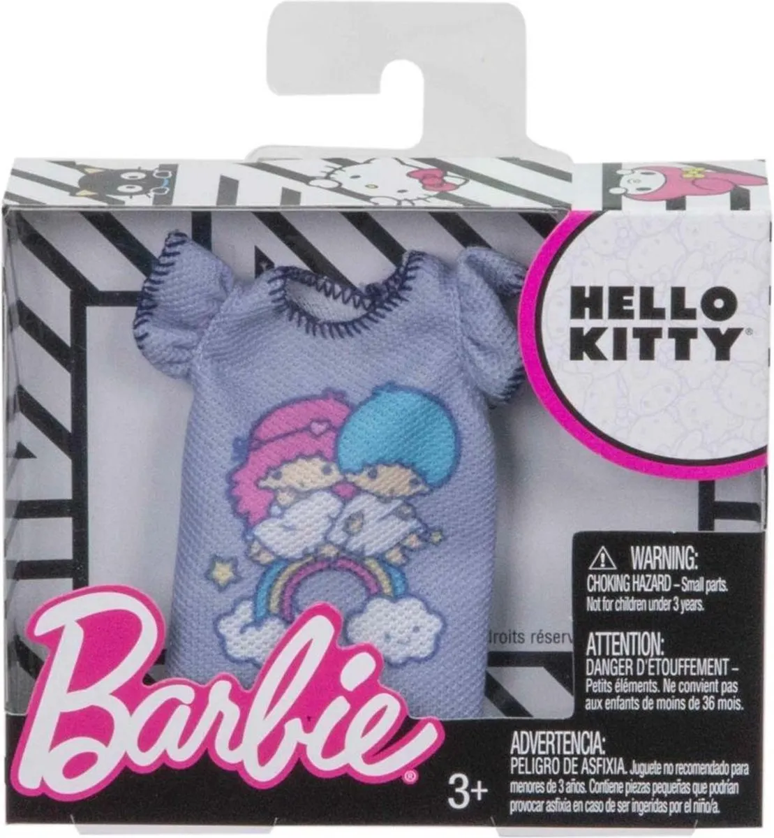 Barbie Hello Kitty Kledingstuk - Modepop 7,5 cm - Paars