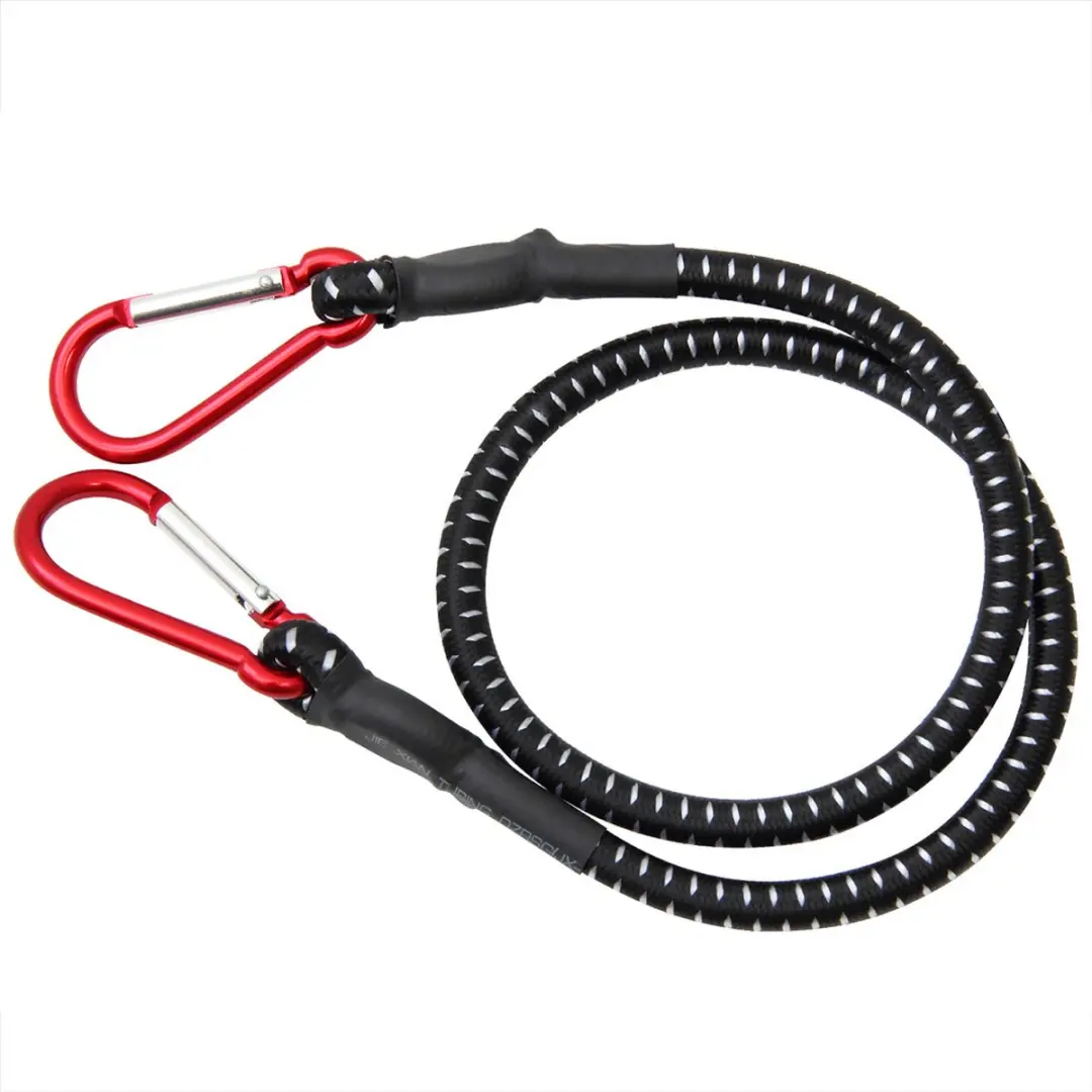 Rubberen Bagagespin met karabijnhaak 100cm x 10 mm Ø