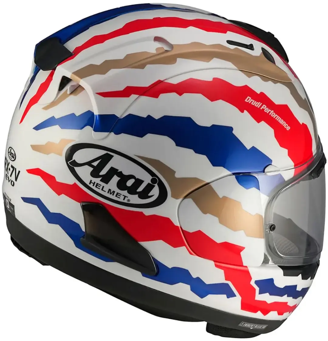 Arai RX-7V Evo Doohan Jubilee Integraalhelm - M - Wit/Blauw/Rood/Goud