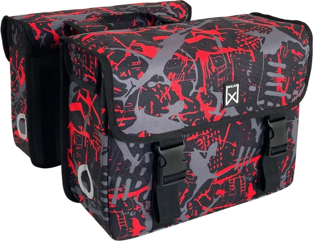 Willex Dubbele Fietstas FIRE Print 34L