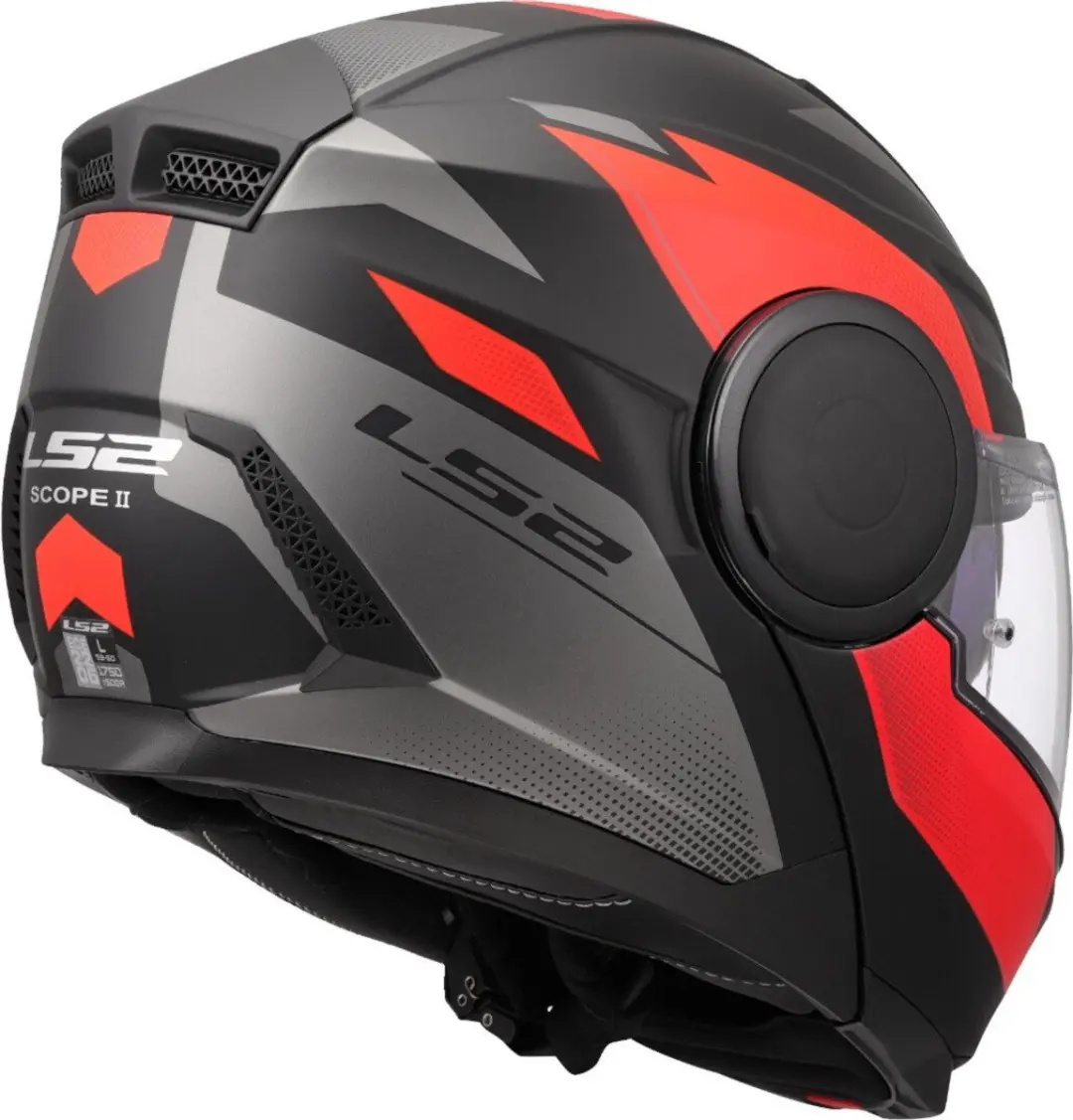 LS2 FF902 Scope II Systeemhelm - Zwart/Rood