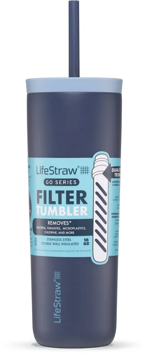 LifeStraw Go Tumbler 500ml RVS - Donkerblauw - afbeelding 5 van 6