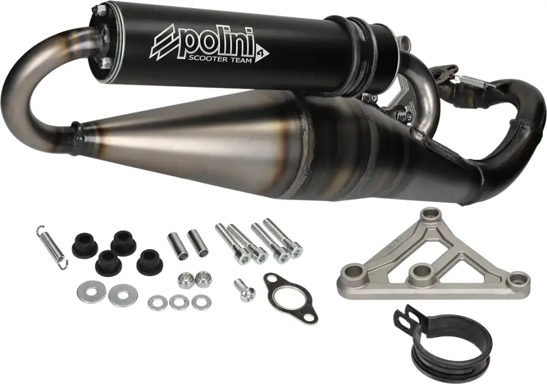 polini team 4 uitlaatdemper voor peugeot 50 kisbee 2t scooter injecteer 200.0423