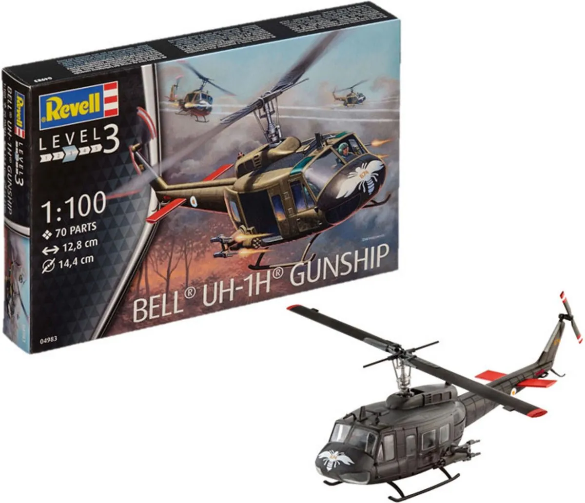Revell Bell UH-1H Gunship Modelbouwpakket 1:10