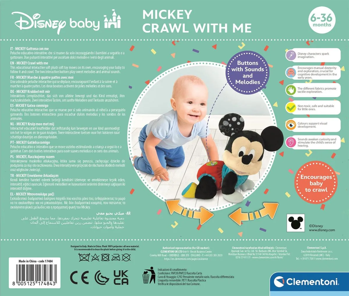 Clementoni Disney Mickey Mouse Interactieve Knuffel - vanaf 6 maanden