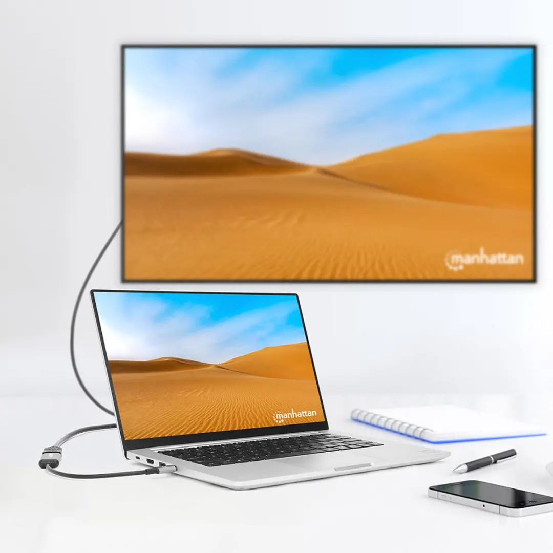Manhattan USB-C naar HDMI-adapter 4K@60Hz - 15cm