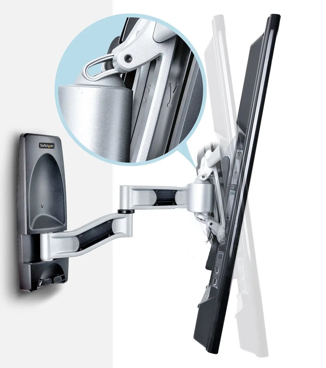 Startech TV-WALL-MOUNT-65FS Draaibare TV Beugel 26-65" - 45kg - Zwart/Zilver - afbeelding 2 van 6