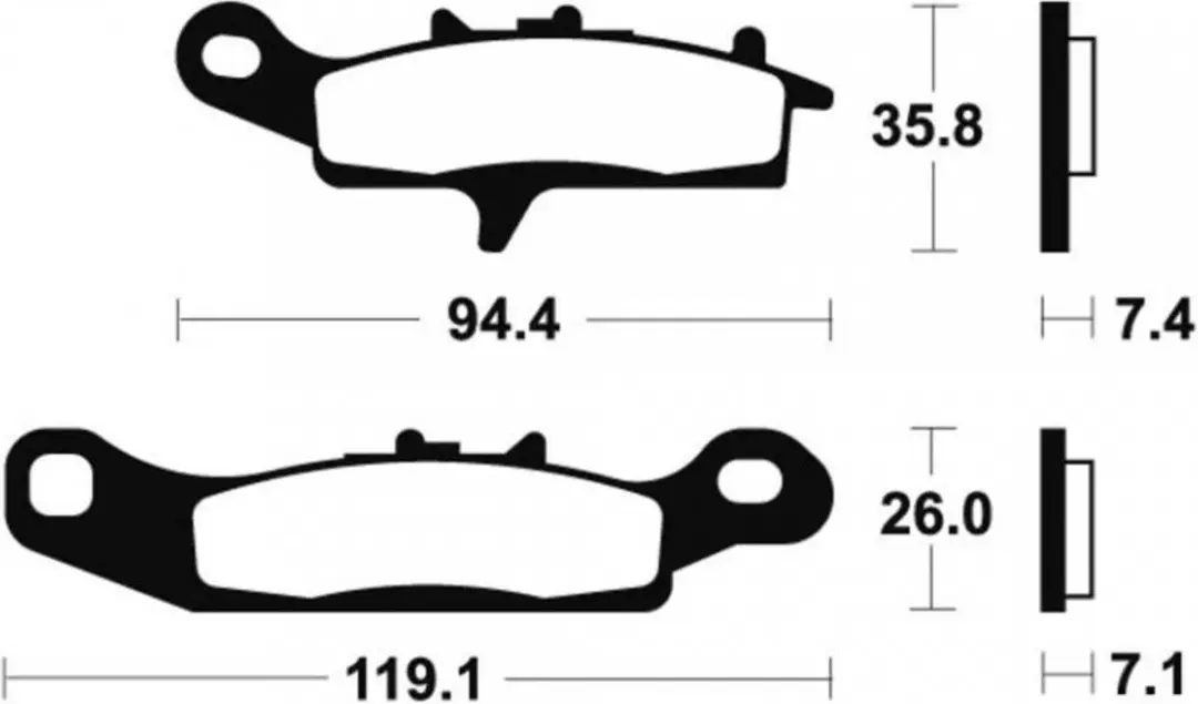 remblok rechts voor kawasaki kvf 700 prairie quad 2004 tot 2011 mo298