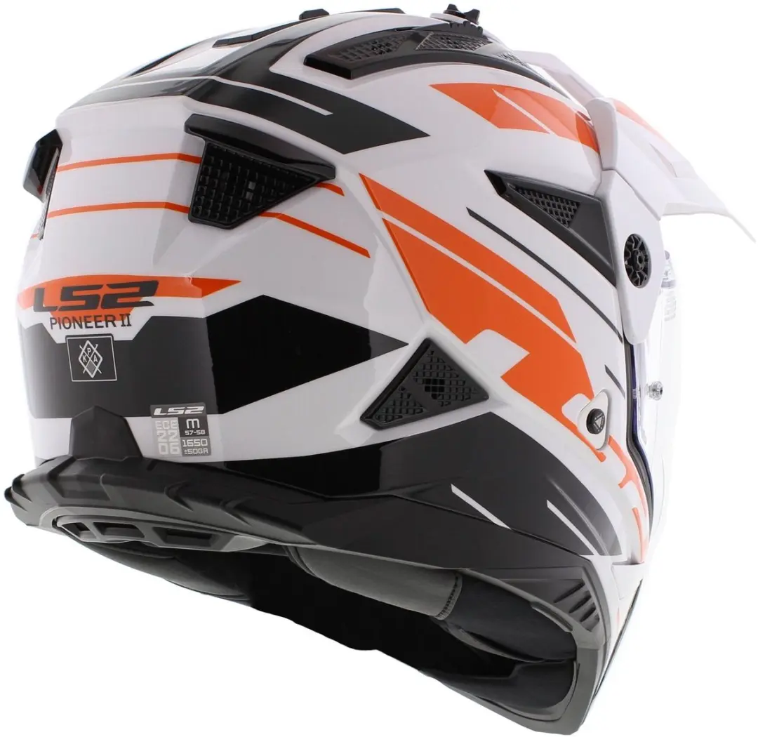 LS2 MX702 Pioneer II Adventure Helm - XS - Oranje/Wit