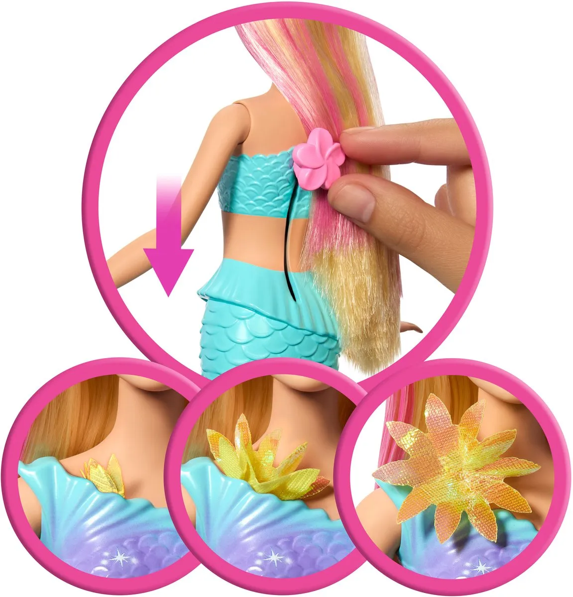 Barbie Flower Magic Zeemeerminpop JDM72 - Blond & Blauw