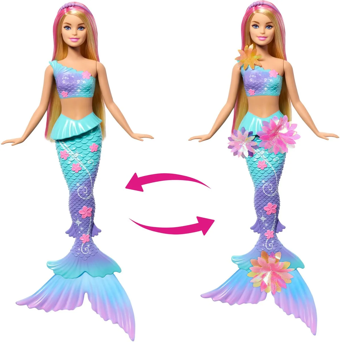 Barbie Flower Magic Zeemeerminpop JDM72 - Blond & Blauw - afbeelding 6 van 6