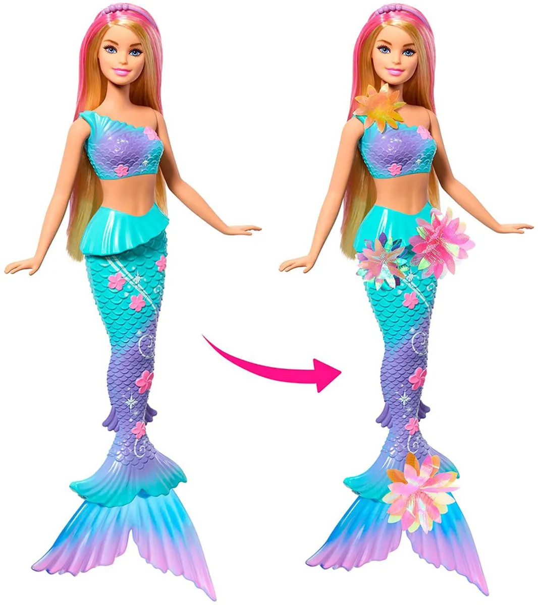 Barbie Flower Magic Zeemeerminpop JDM72 - Blond & Blauw