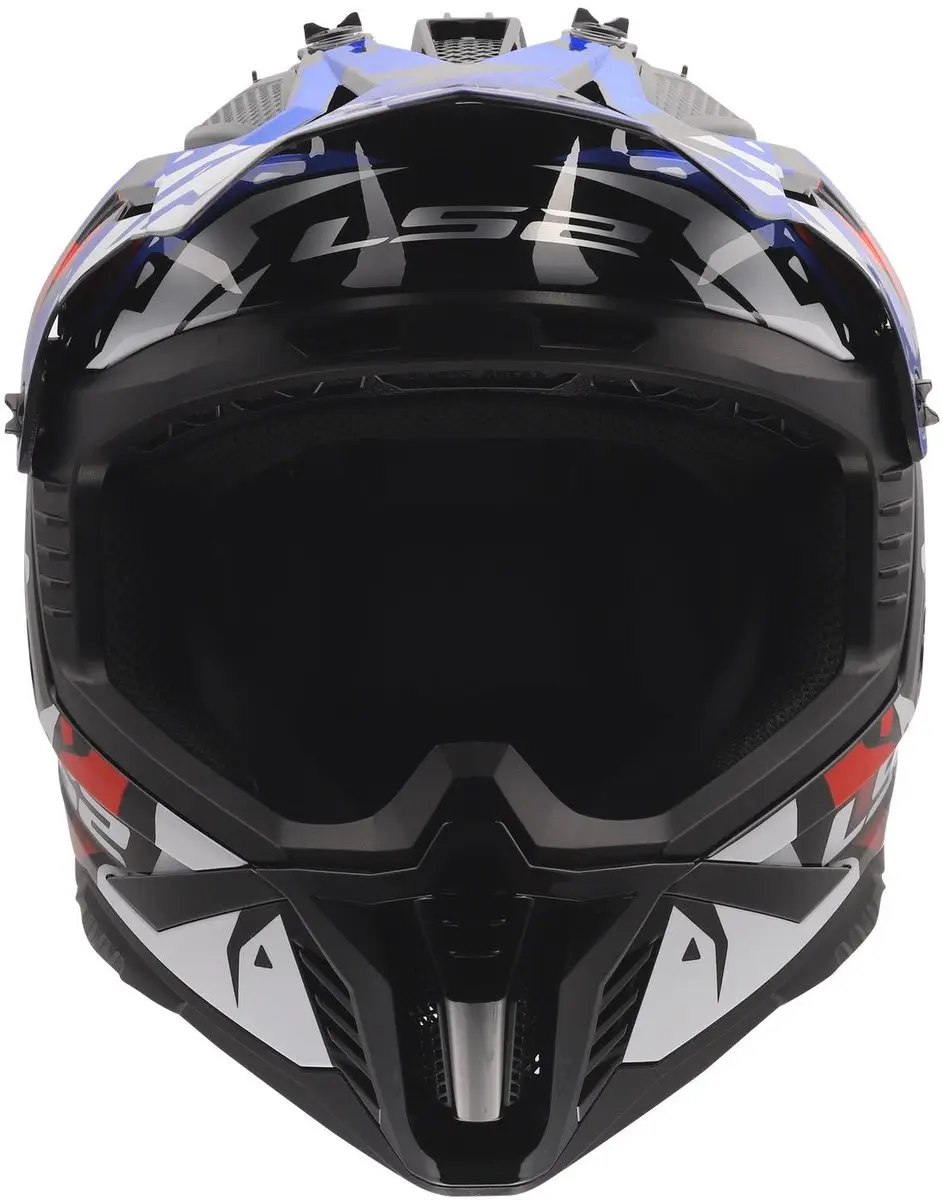 LS2 Fast II Grotesk MX708 Helm - L - Wit/Blauw/Rood