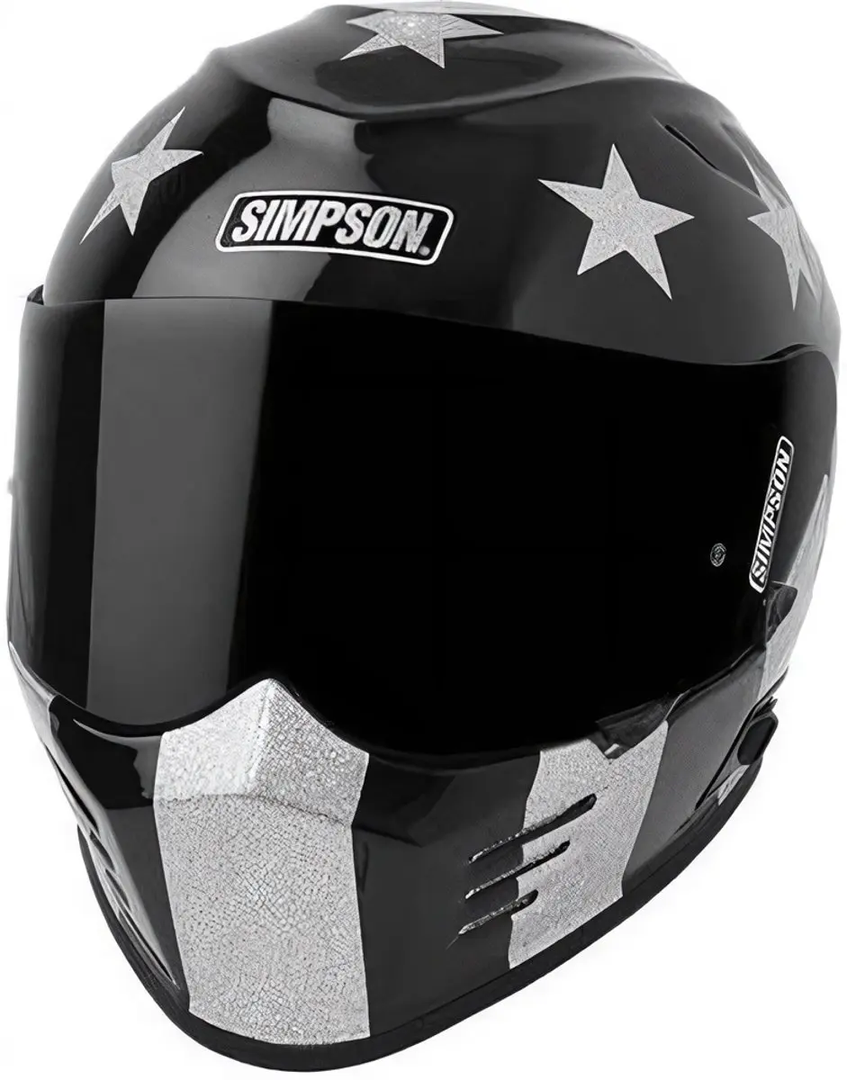 Simpson Venom Stingrae Helm ECE22.06 - XS - Zwart/Zilver