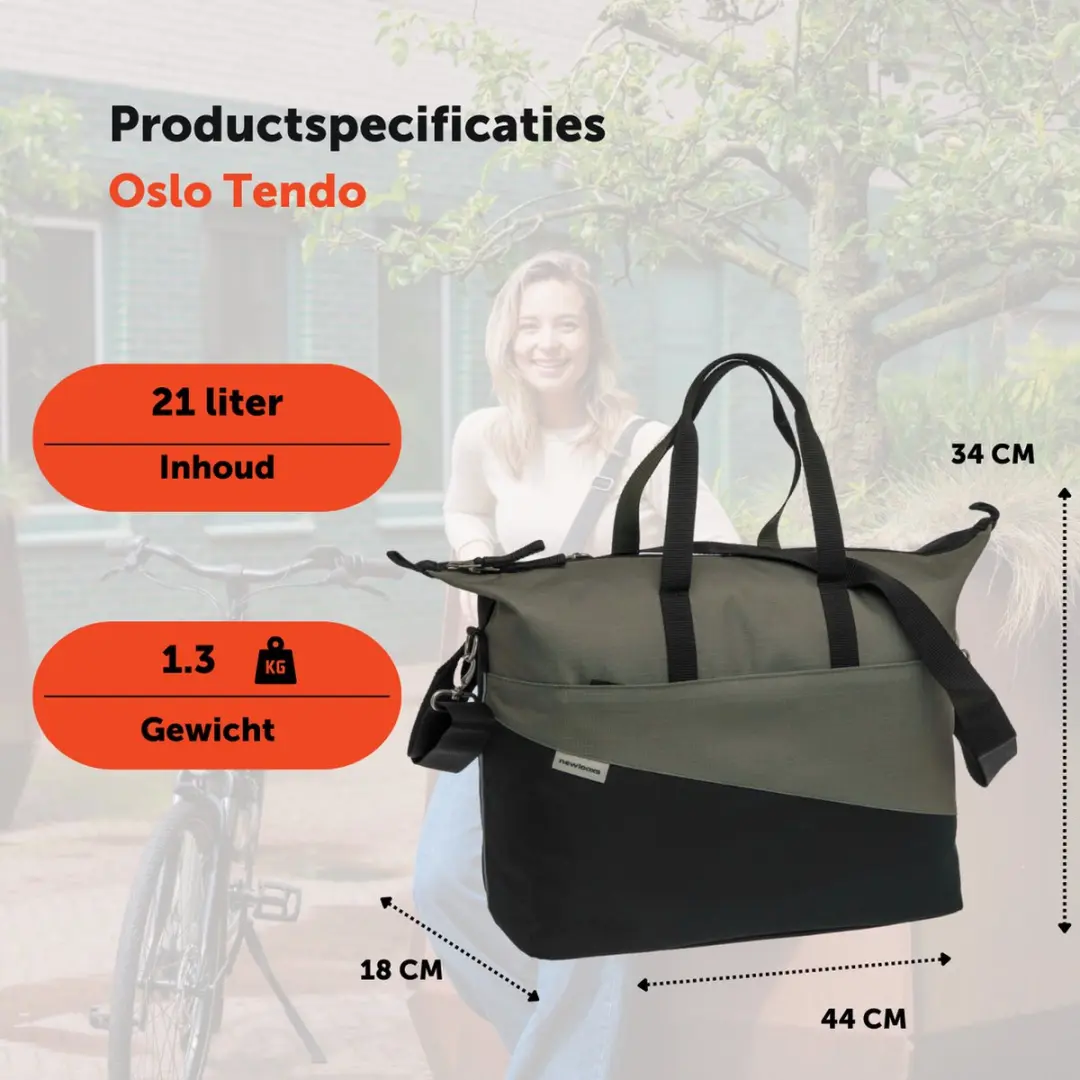 New Looxs Oslo Tendo Enkele Fietstas - 21L - Black-Green