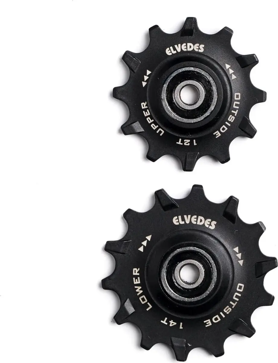 Elvedes Derailleurwieltjes 12/14T 11/12v - Zwart - 2 Stuks