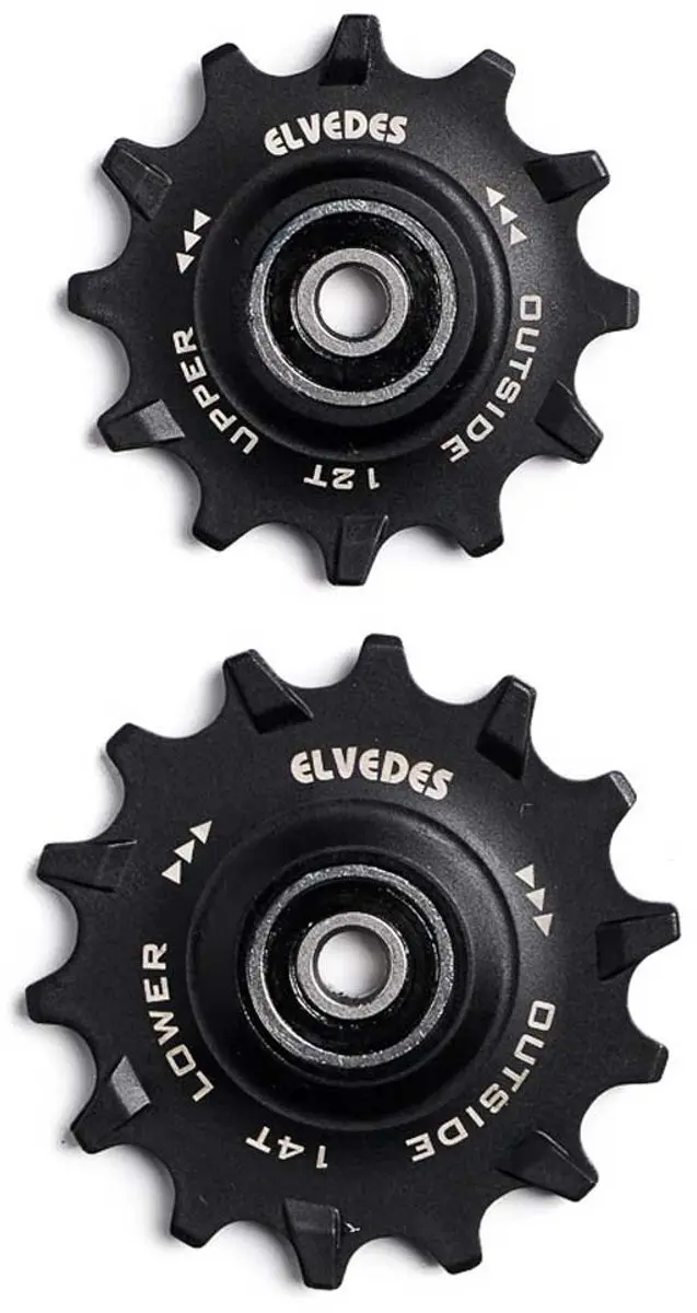 Elvedes Derailleurwieltjes 12/14T 11/12v - Zwart - 2 Stuks