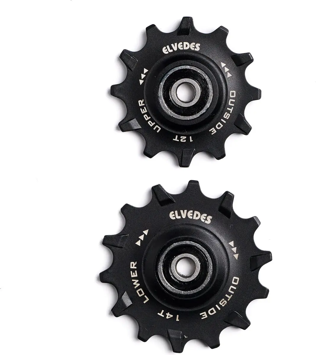 Elvedes Derailleurwieltjes 12/14T 11/12v - Zwart - 2 Stuks