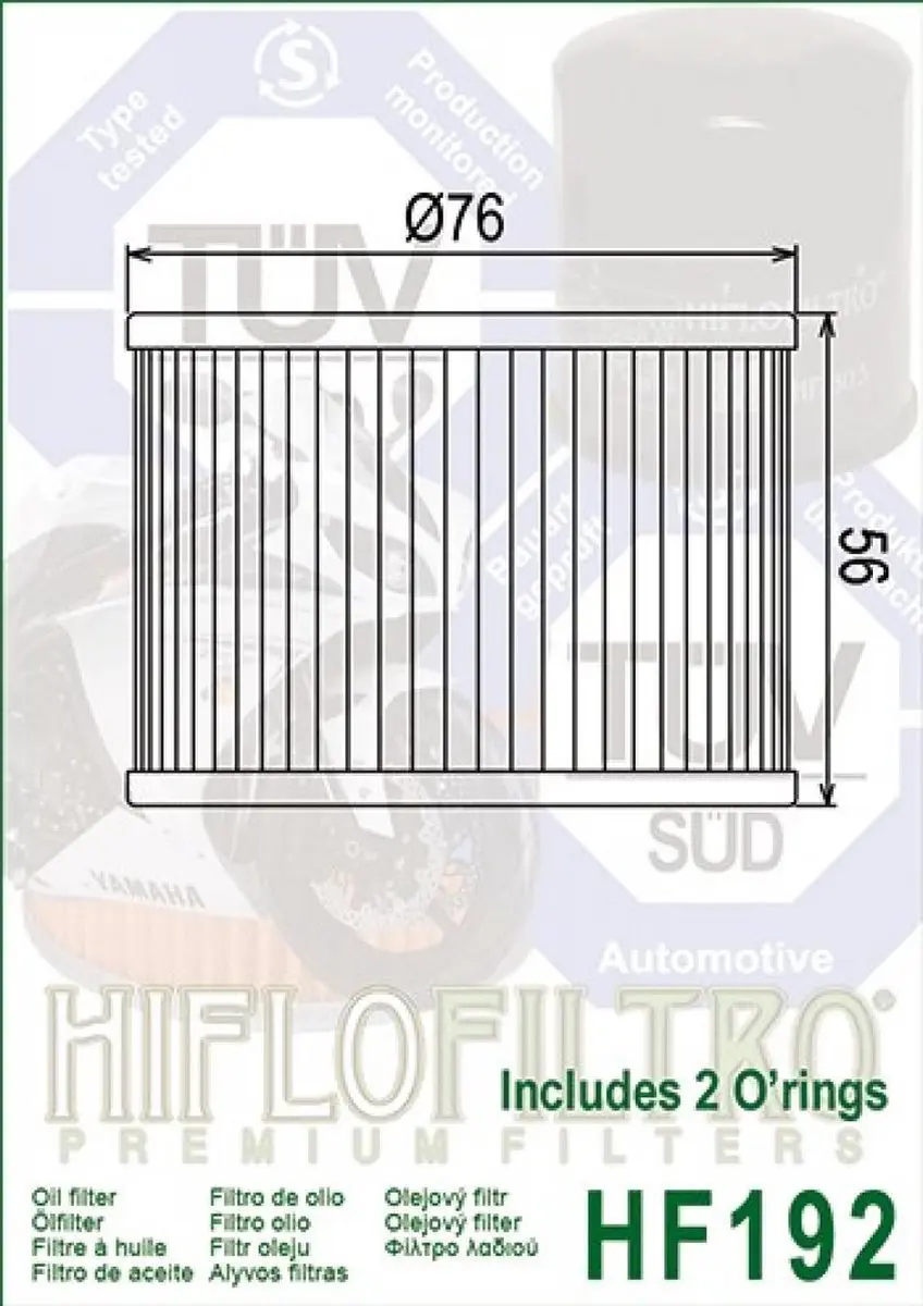 HifloFiltro HF192 Oliefilter - Triumph 900 Sprint - afbeelding 2 van 6