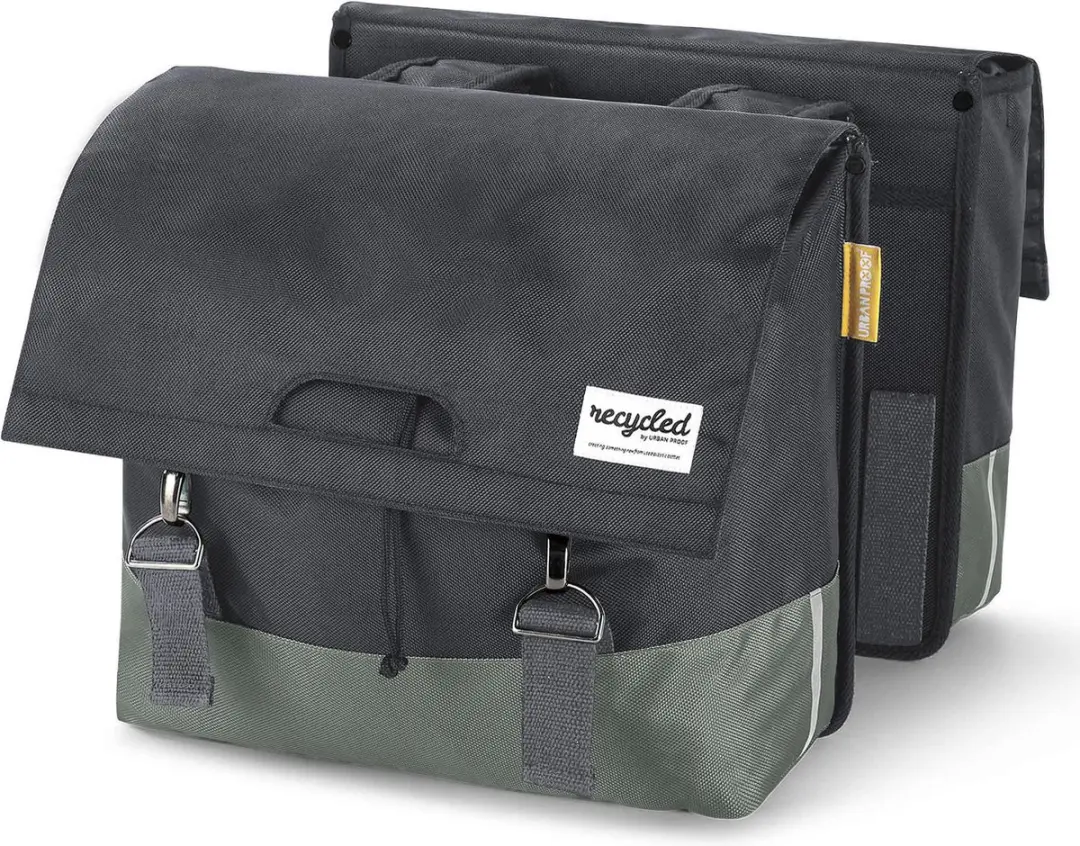 URBAN PROOF Dubbele Fietstas 40L - Groen/Grijs