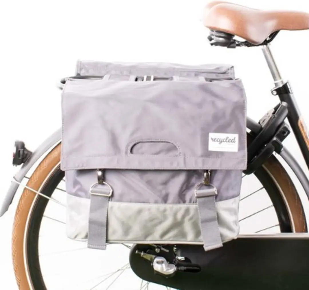URBAN PROOF Dubbele Fietstas 40L - Groen/Grijs