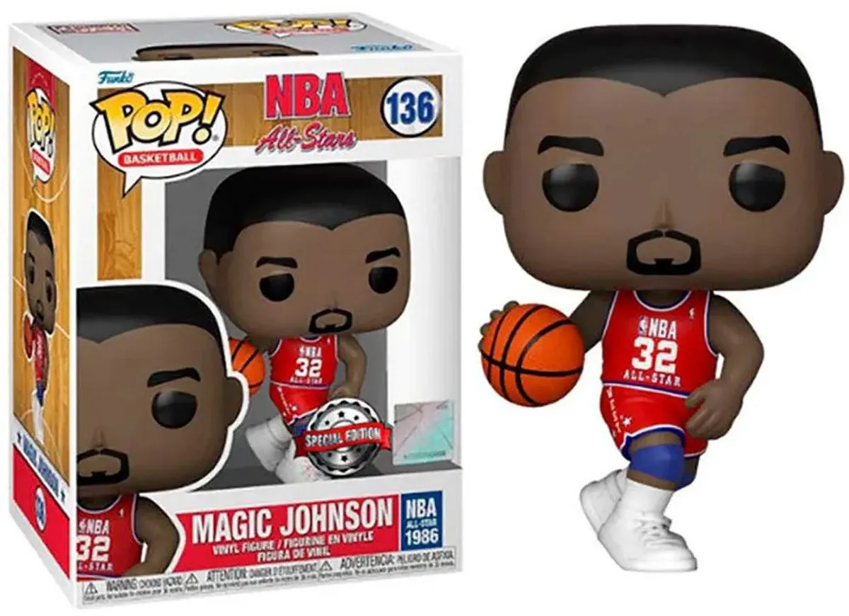 Funko Pop! NBA All-Stars Magic Johnson #136 - Rood - afbeelding 5 van 6