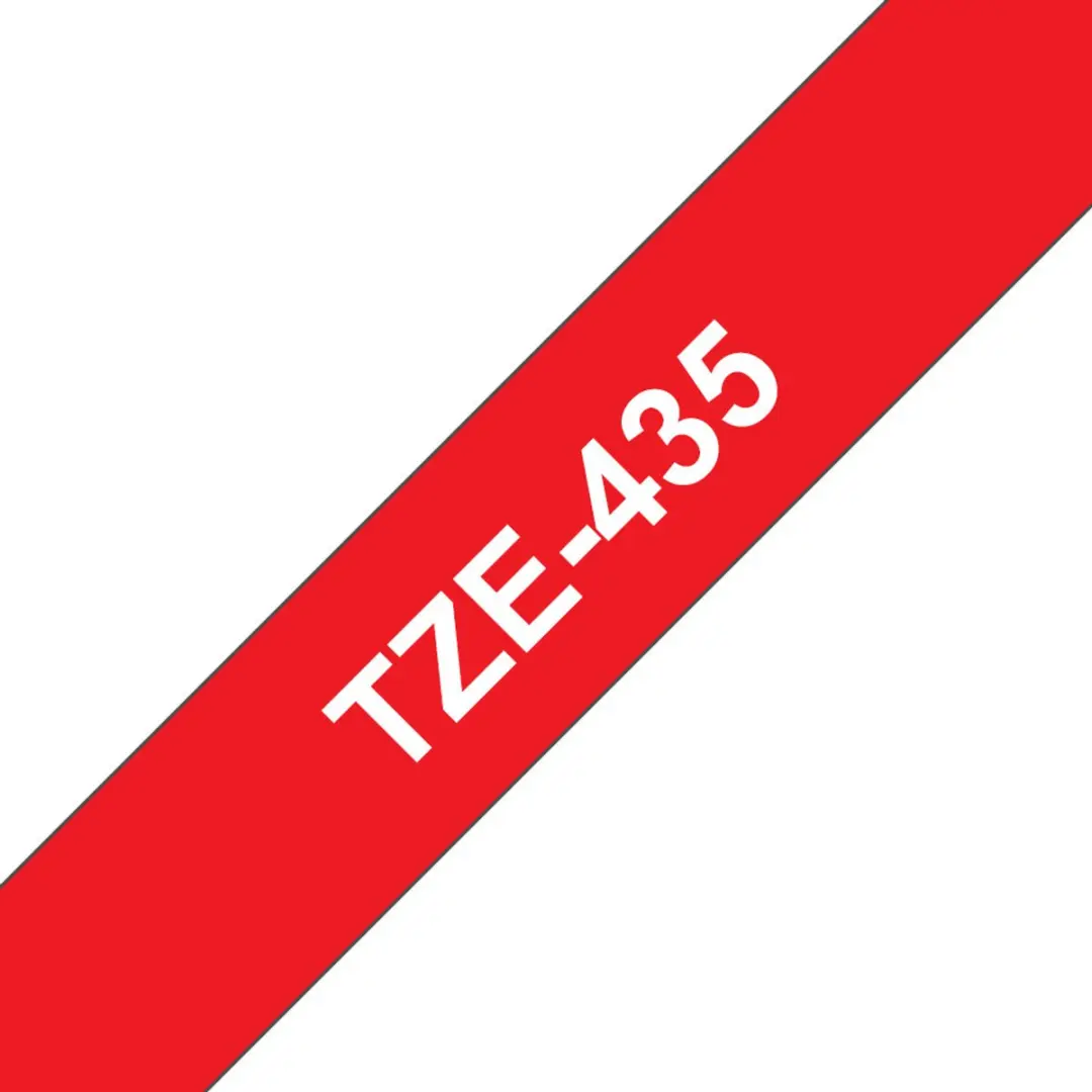 Brother TZe-435 Labelrol - Wit op Rood