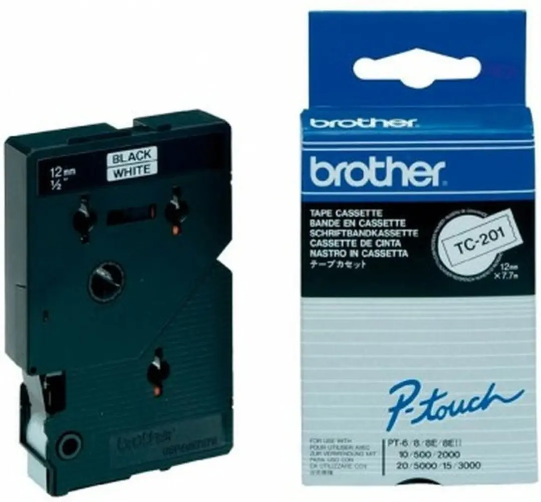 Brother TC201 Laminated Tape 12mm x 7,7m