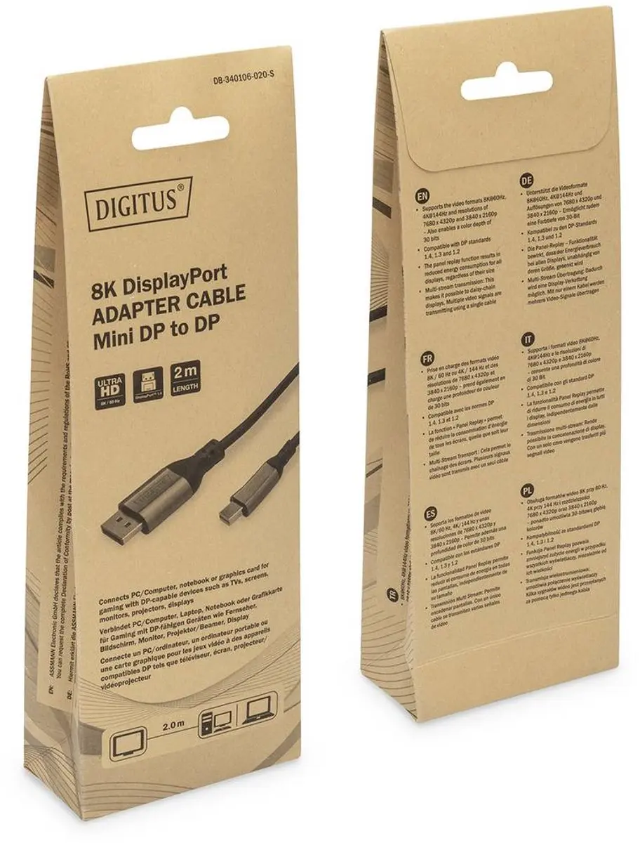 Digitus DB-340106-020-S DisplayPort-kabel - Zwart