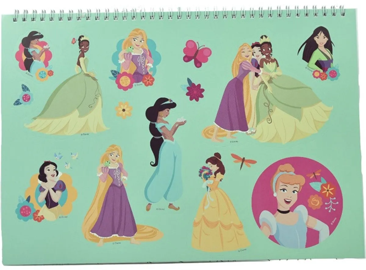 Disney Princess Spiraalschetsboek - 40 Vel Multi