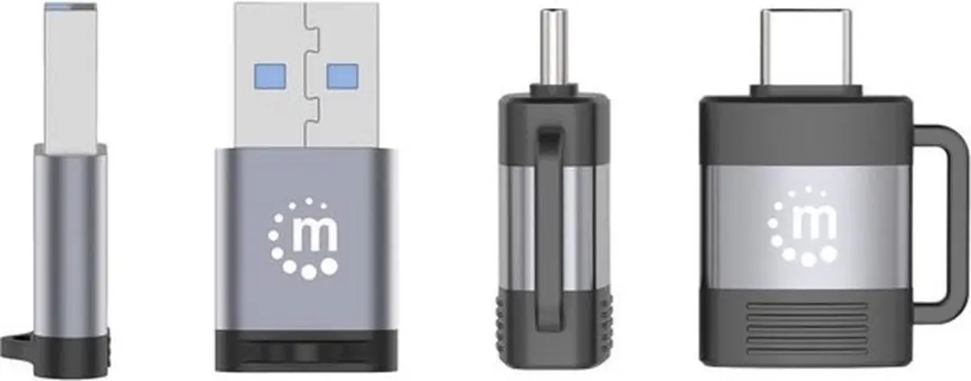 Manhattan 356329 USB Adapter - 2x USB-A/USB-C Zwart
