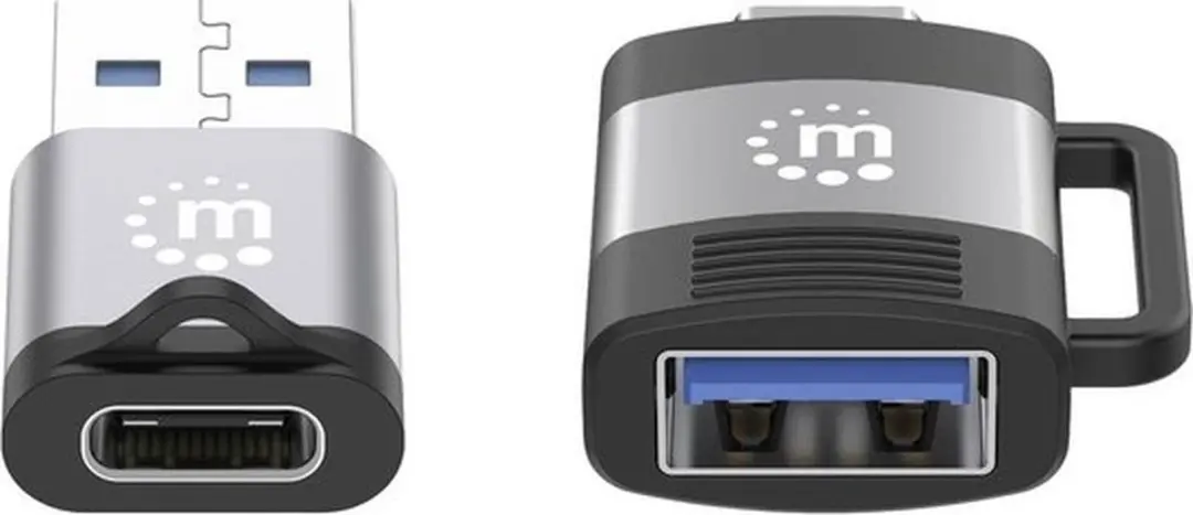 Manhattan 356329 USB Adapter - 2x USB-A/USB-C Zwart