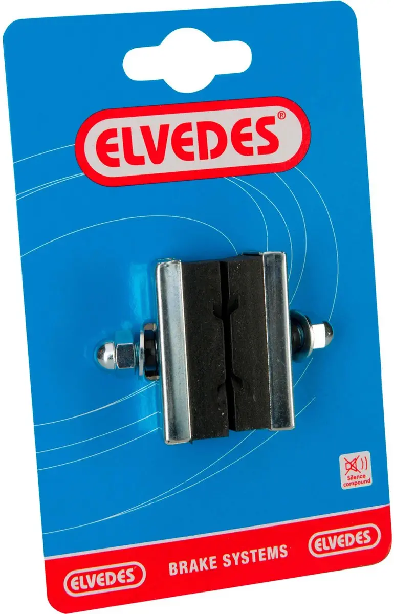 Elvedes Caliper Velgremblokjes X-Groove 40mm - Zwart/Zilver