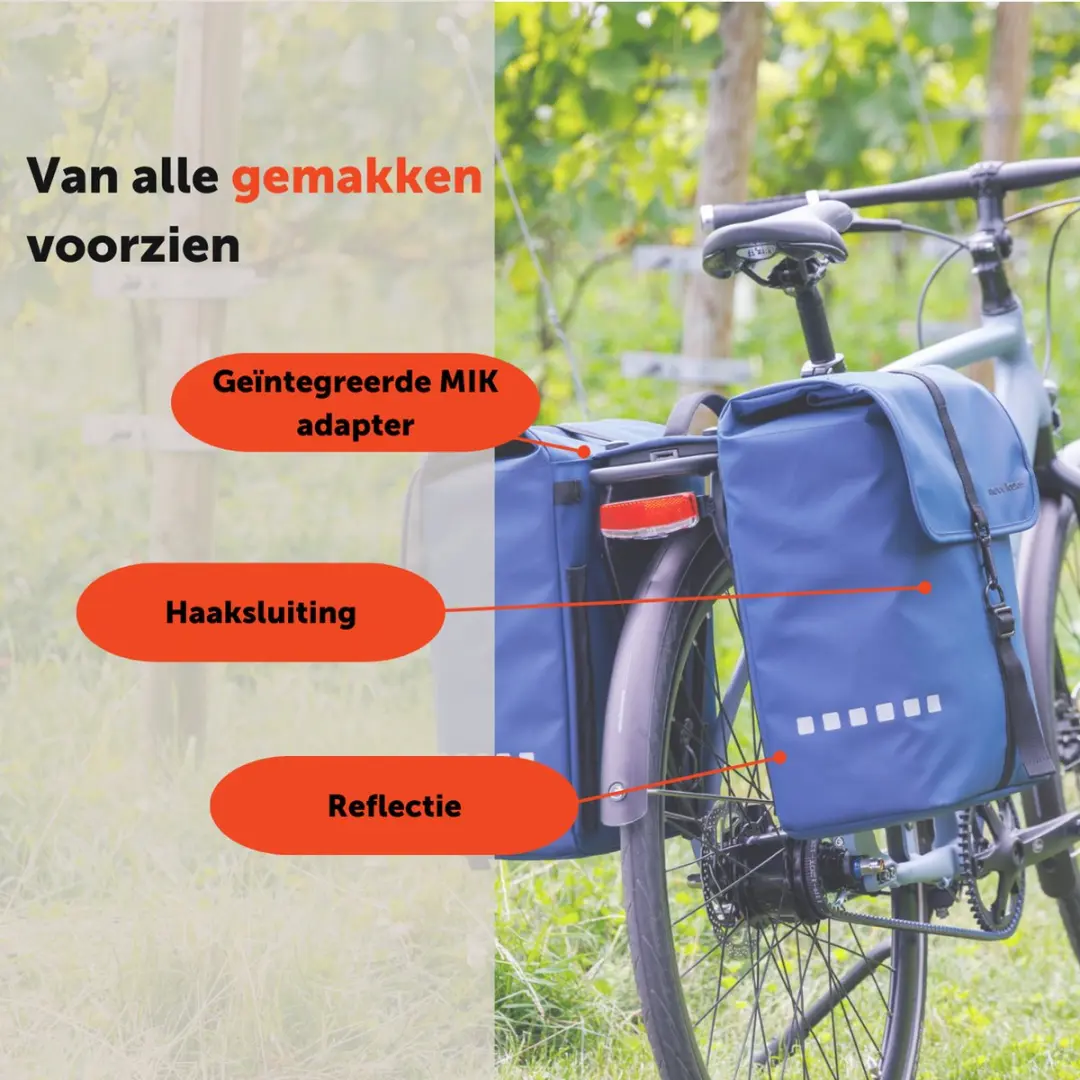 New Looxs Odense Double MIK Dubbele Fietstas 39L - Dark Blue