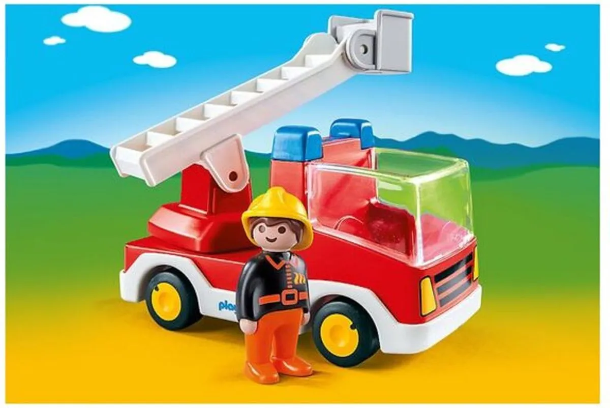 PLAYMOBIL 1.2.3 Brandweerwagen met ladder - 6967