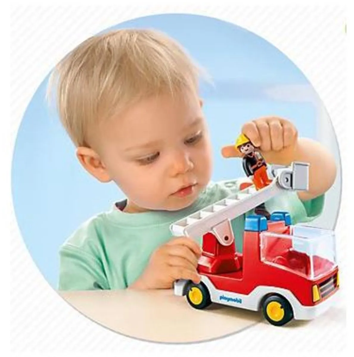 PLAYMOBIL 1.2.3 Brandweerwagen met ladder - 6967