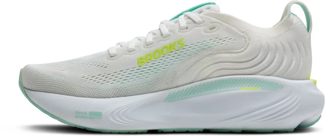 Brooks Adrenaline GTS 25 Dames Hardloopschoenen - Lichtgrijs/Wit/Geel