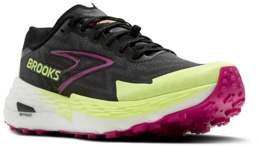 Brooks Catamount 4 Trailrunning Schoenen Dames 42 - Donkergrijs/Wit/Paars/Geel